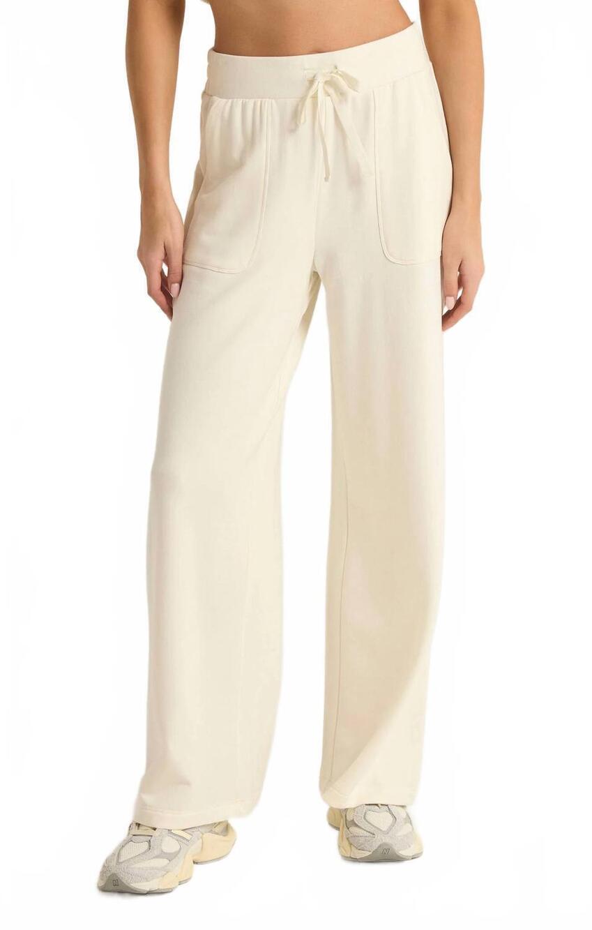 NEW Z SUPPLY layover elastic waistband pant in sea salt